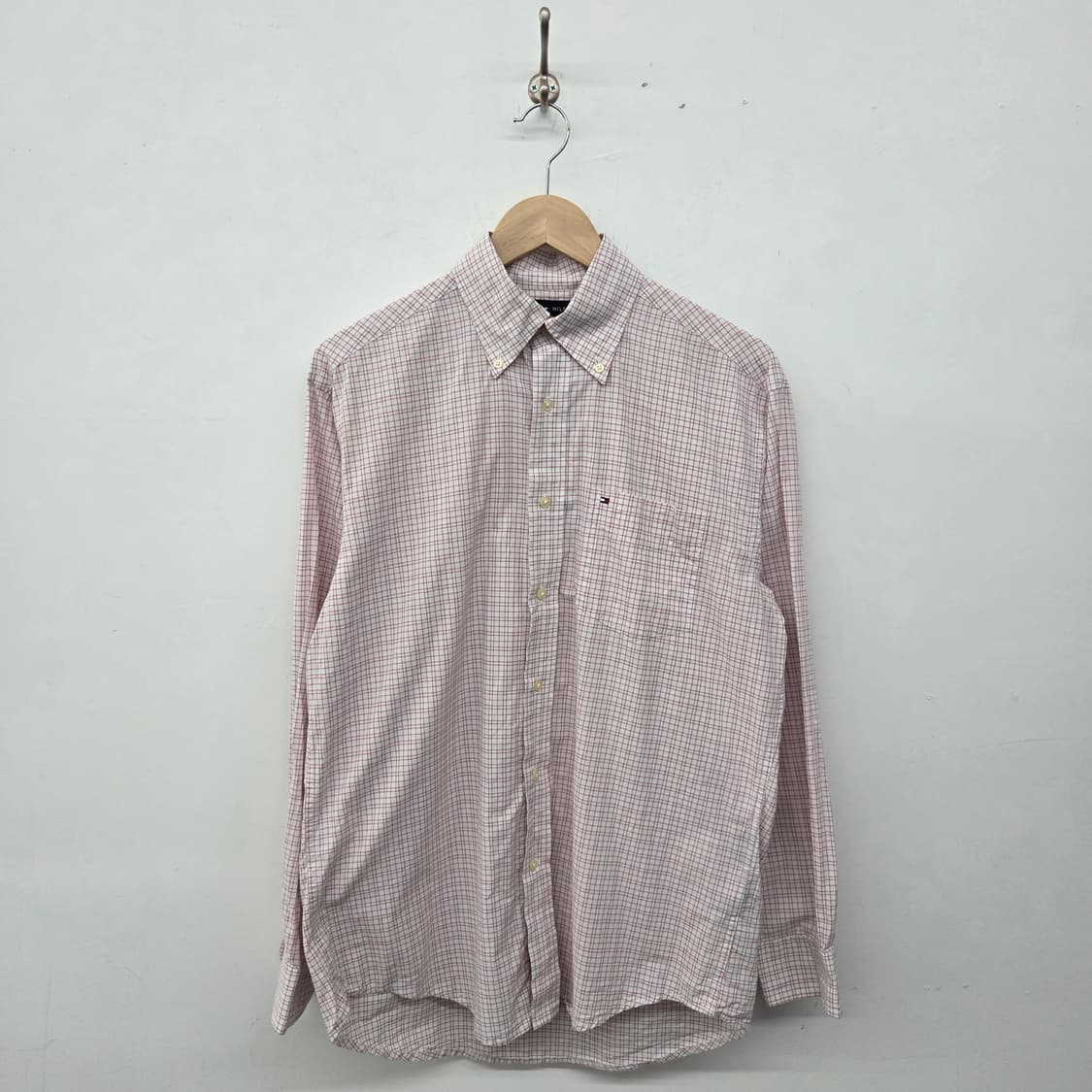 타미힐피거 핑크 체크 긴팔 셔츠 남s 상품이미지1
