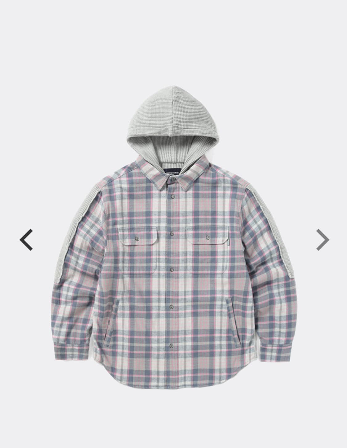 디스이즈네버댓 플레이드 체크후드 셔츠 그레이 S 상품이미지9