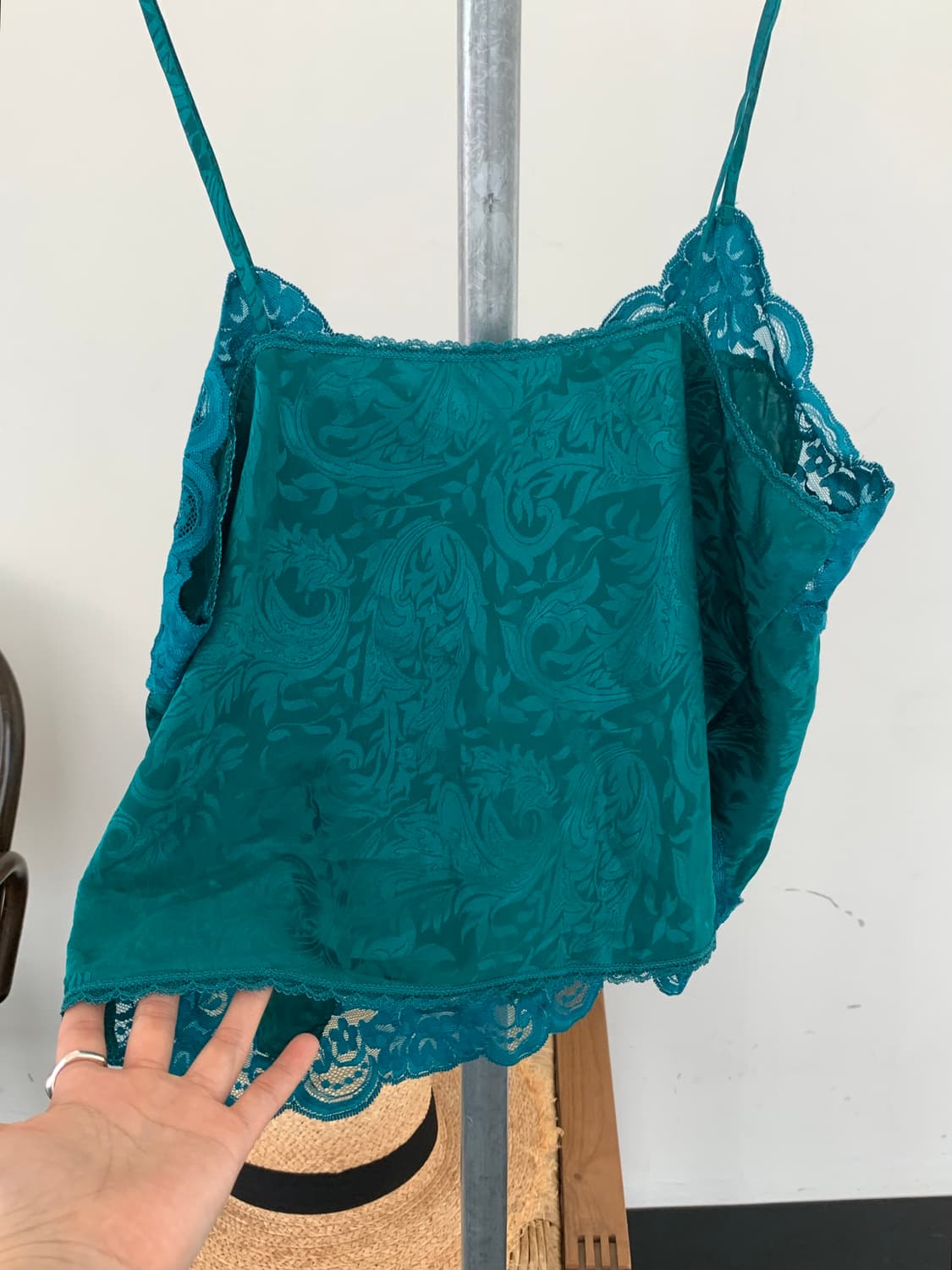 turquoise green slip top 상품이미지2