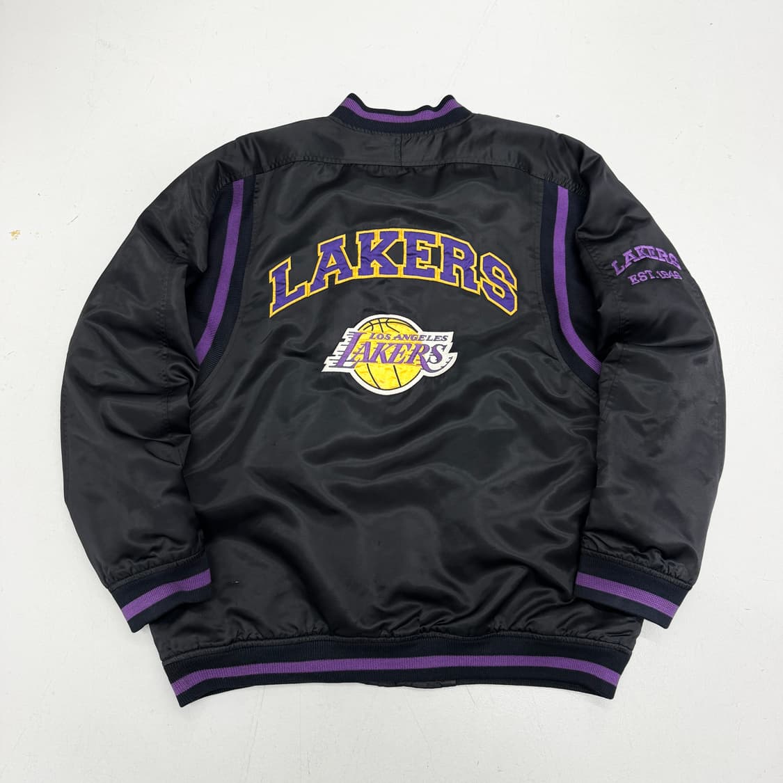 NBA 90s 레이커스 빅로고 올드스쿨 베스킷볼 바시티 점퍼 자켓 상품이미지3