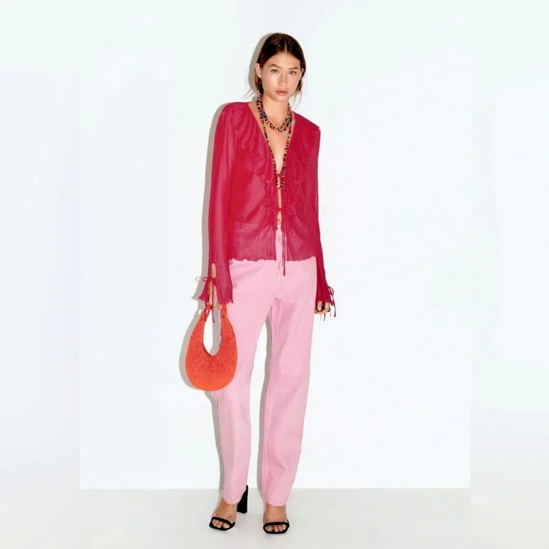ZARA 자라 딸기우유 데님 상품이미지3