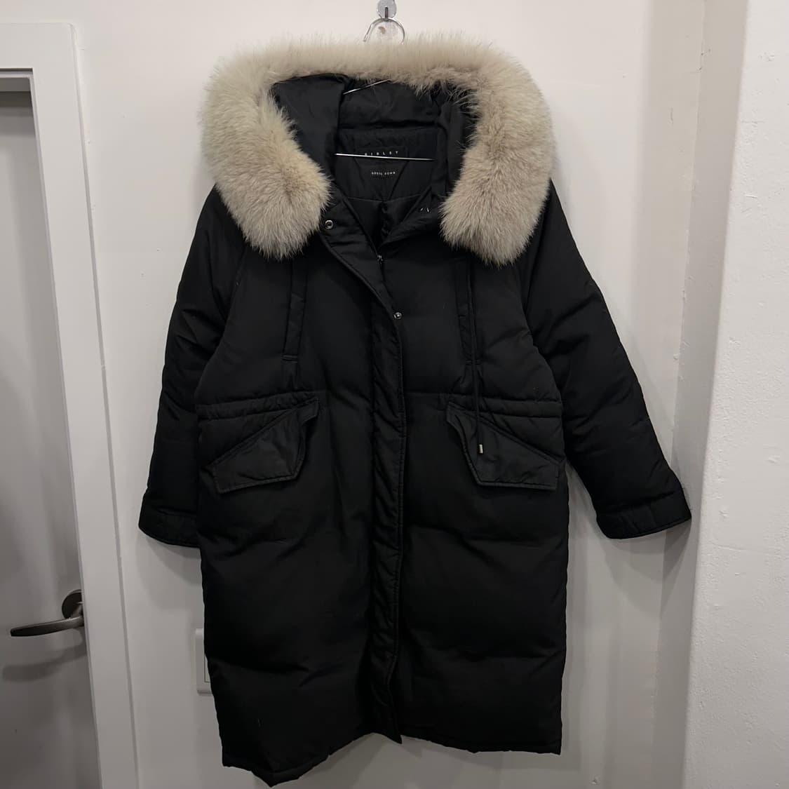 시슬리 구스다운 폭스 퍼 후드 롱 코트패딩 상품이미지2