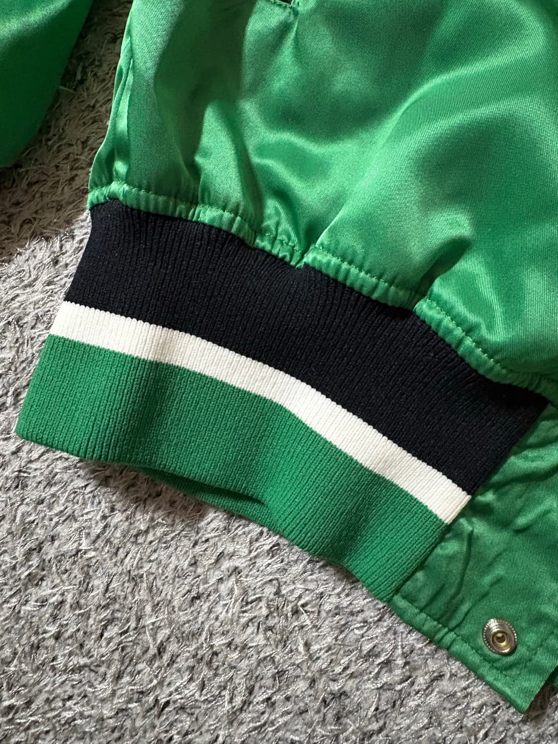 그린 새틴 코치자켓 상품이미지2