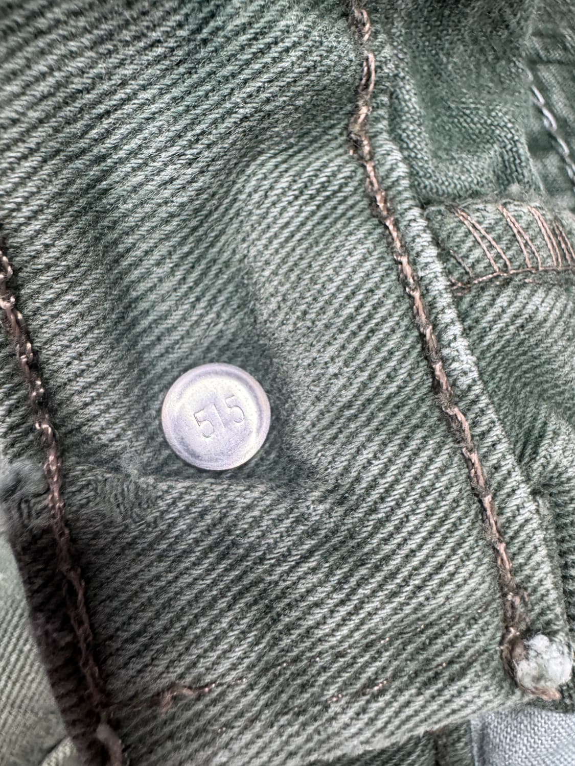 빈티지 90s 리바이스 555 그린(올리브)컬러 오렌지탭 33/32 상품이미지3