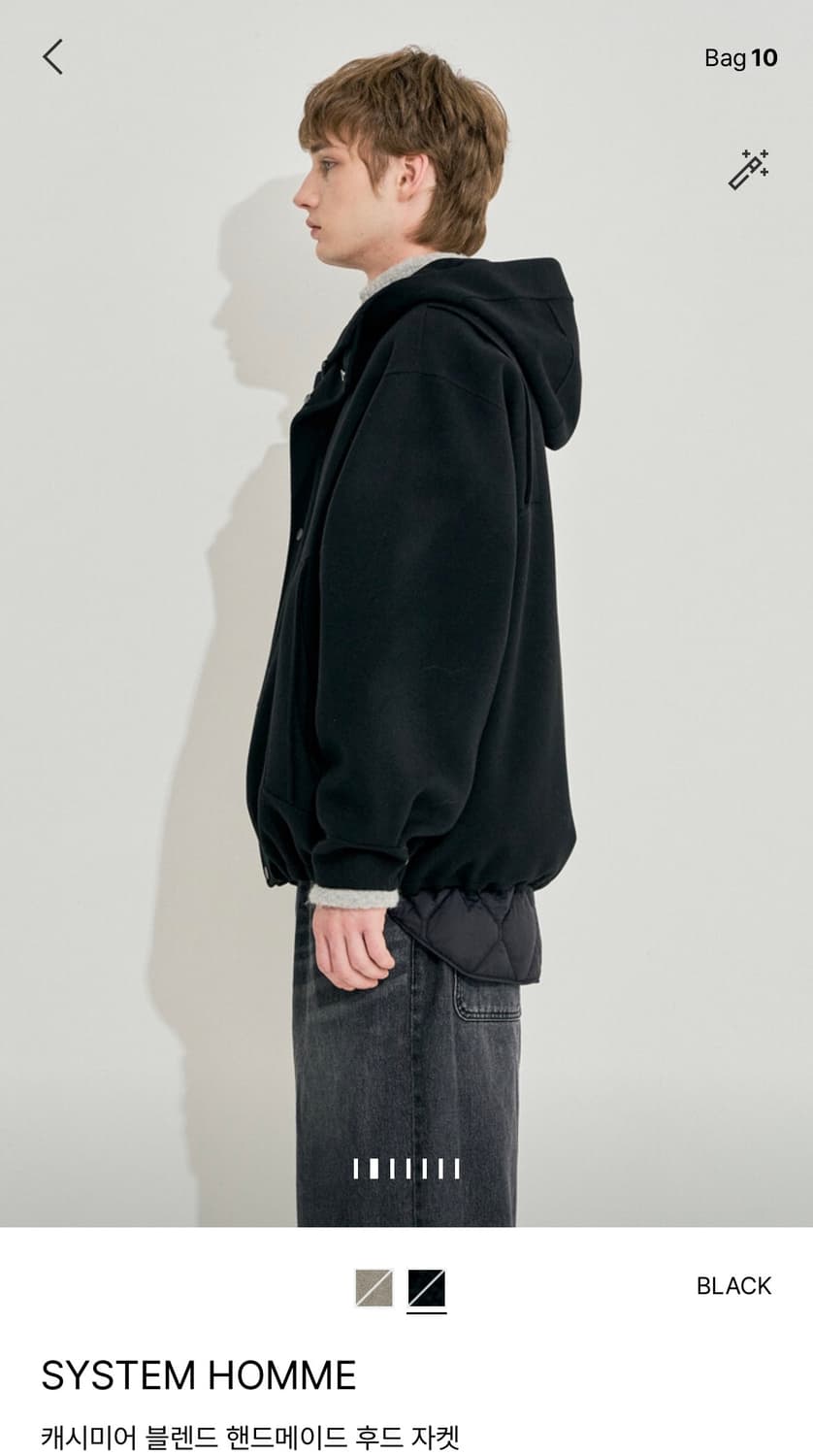 시스템옴므 캐시미어 후드자켓 블랙 95 상품이미지3