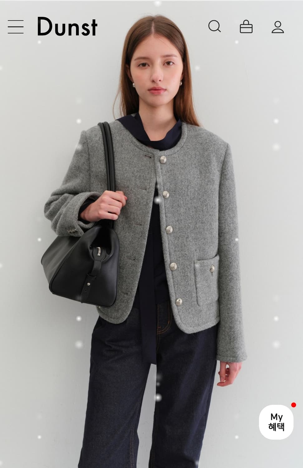 던스트 클래식 트위드 자켓 MELANGE GREY 상품이미지1