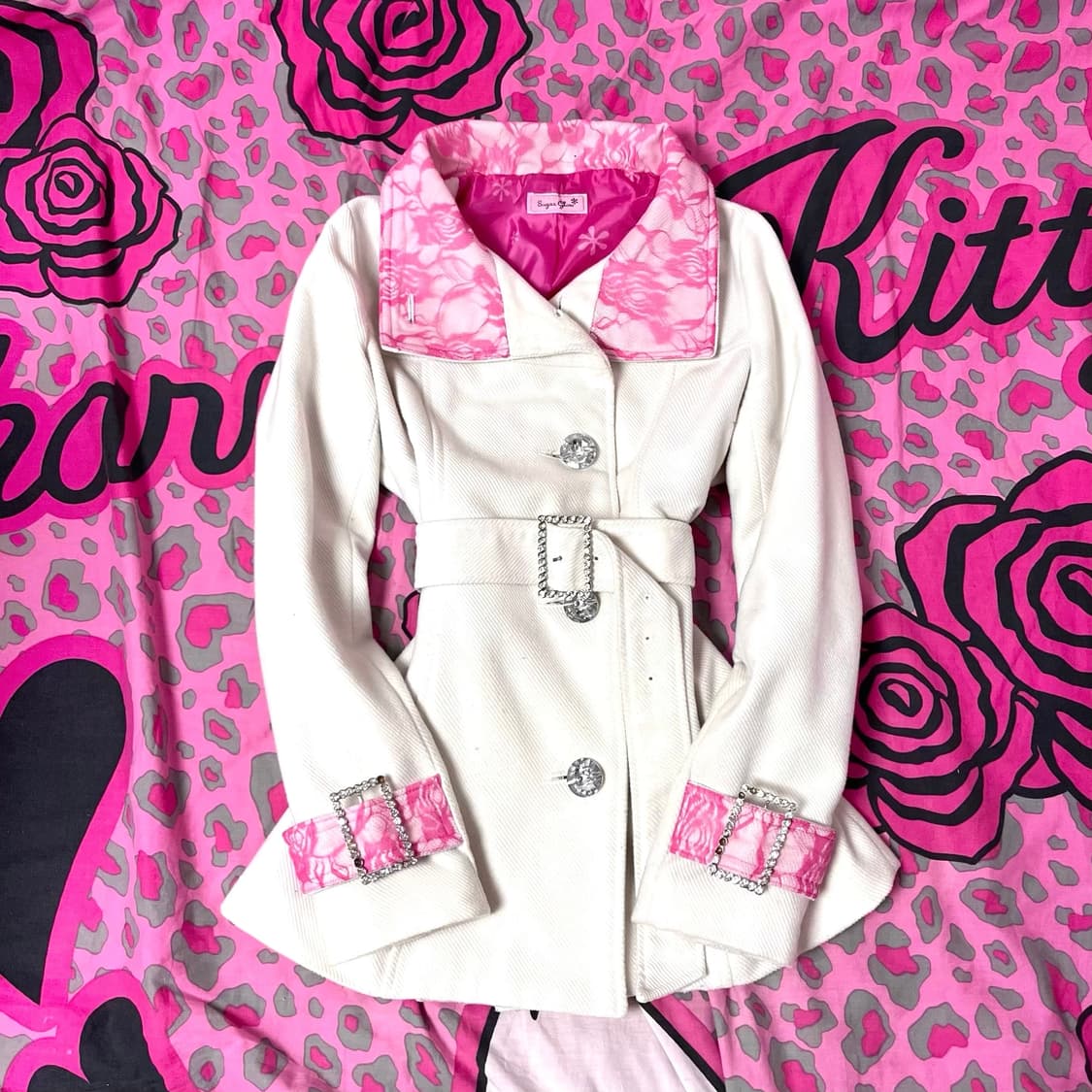 MA*RS마즈 흰핑 레이스 큐빅스톤 벨티드 코트 히메 오네갸루 대장 핀터 상품이미지1