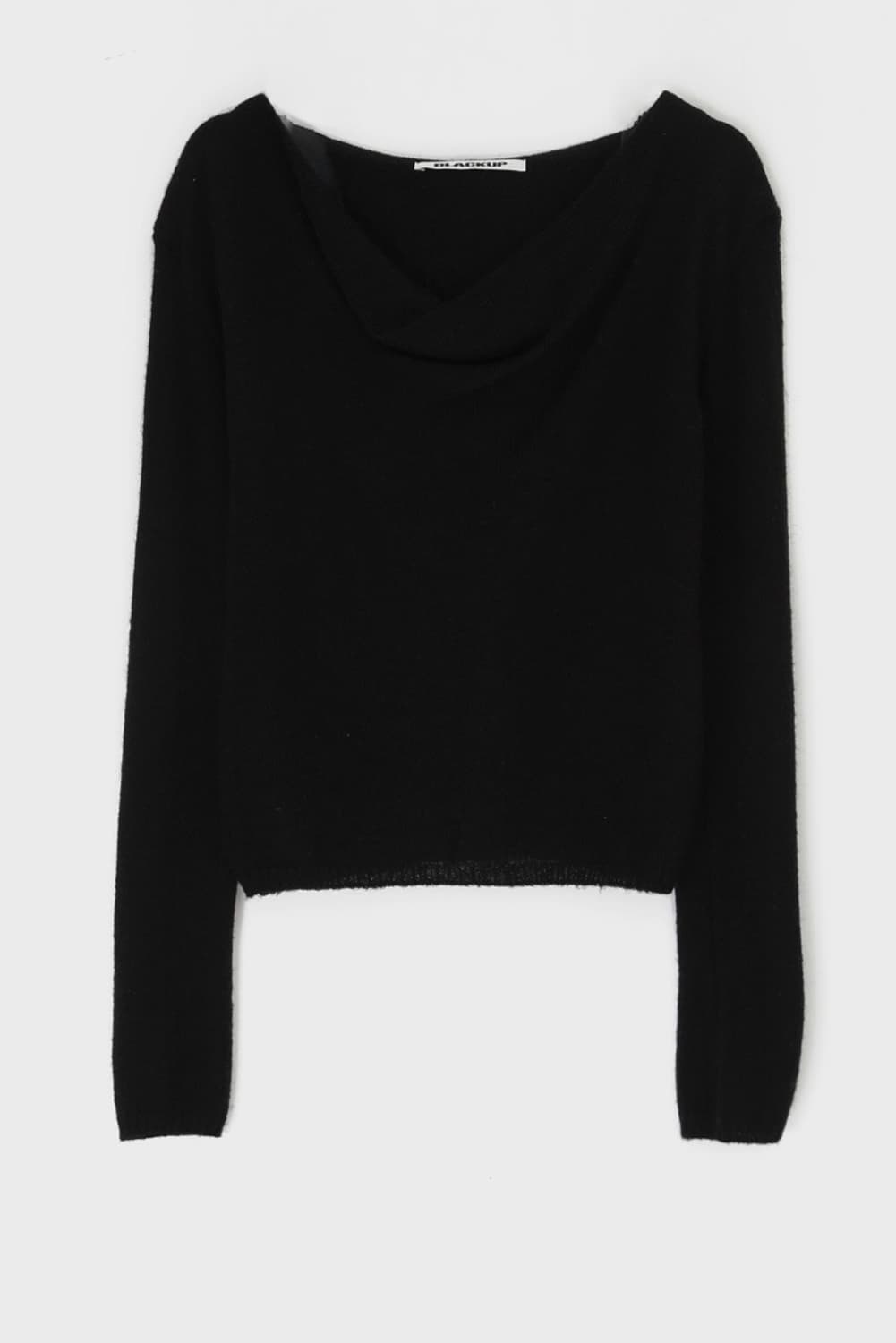 블랙업 모햄 모헤어 후드 니트 블랙 상품이미지2