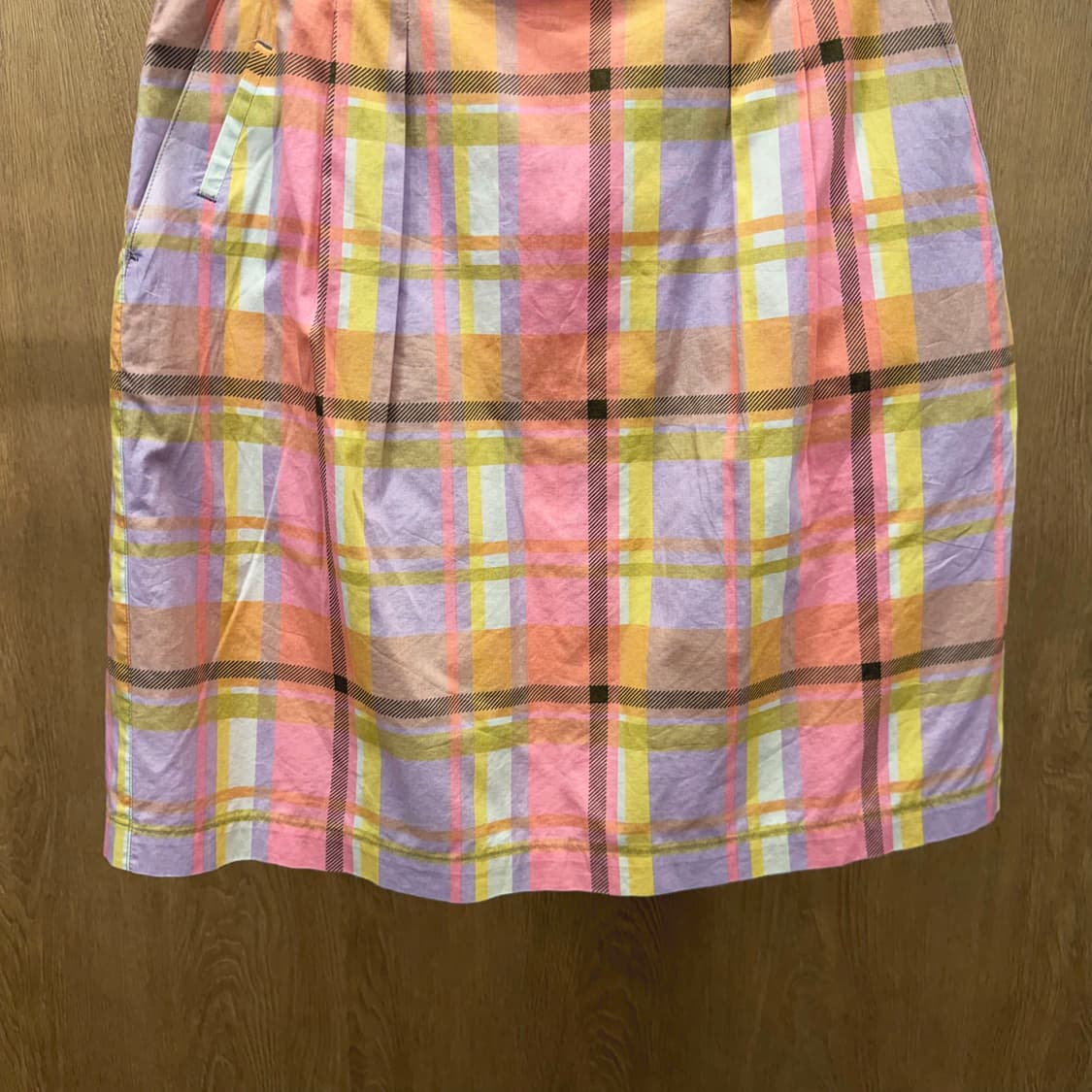 크리스찬 디올 스포츠 타탄 체크 패턴 D링 장식 디테일 A라인 핑크 상품이미지5