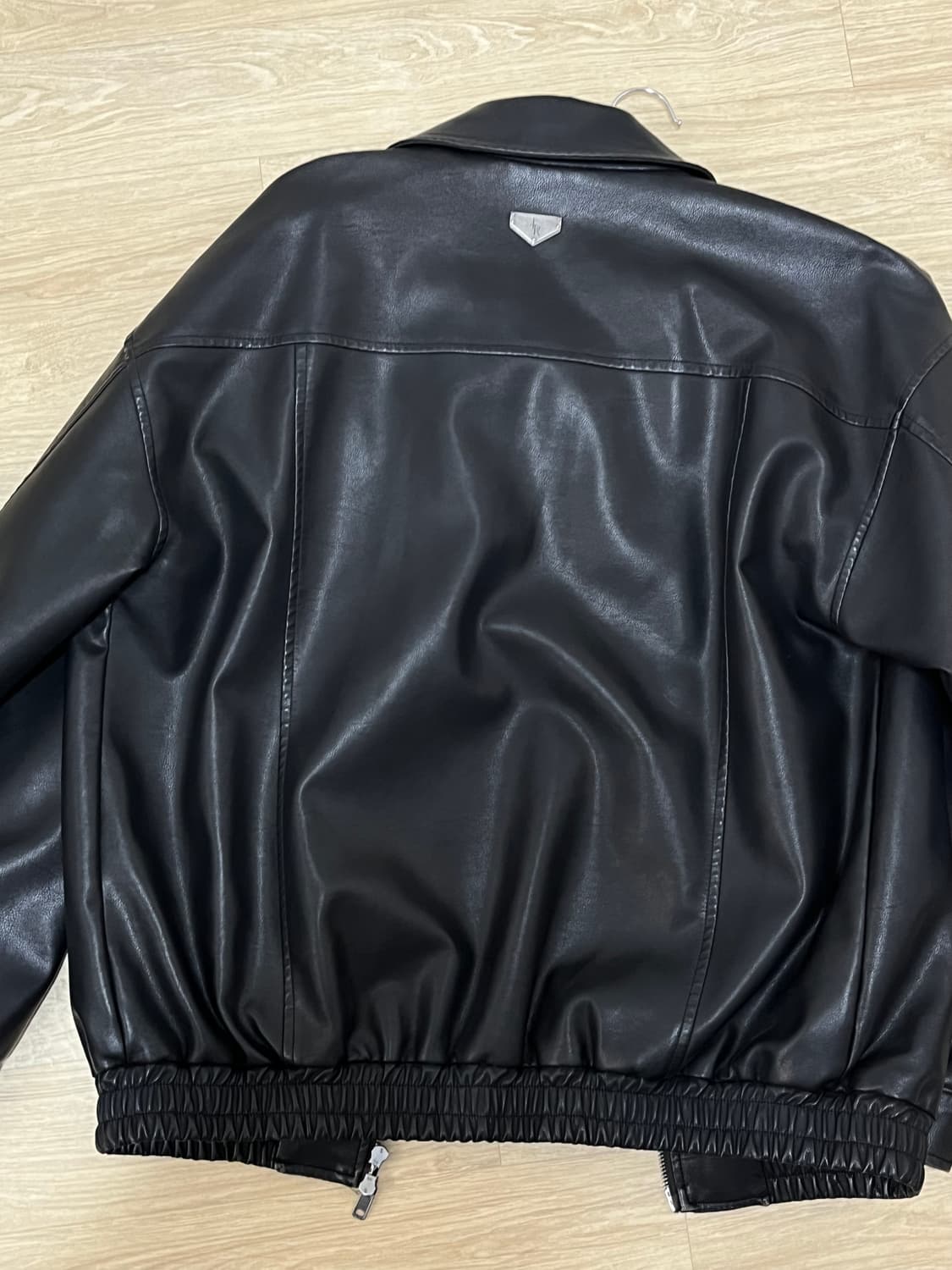 워시드 레더 오버핏 블루종 자켓 [WASHED BL ACK] 상품이미지3