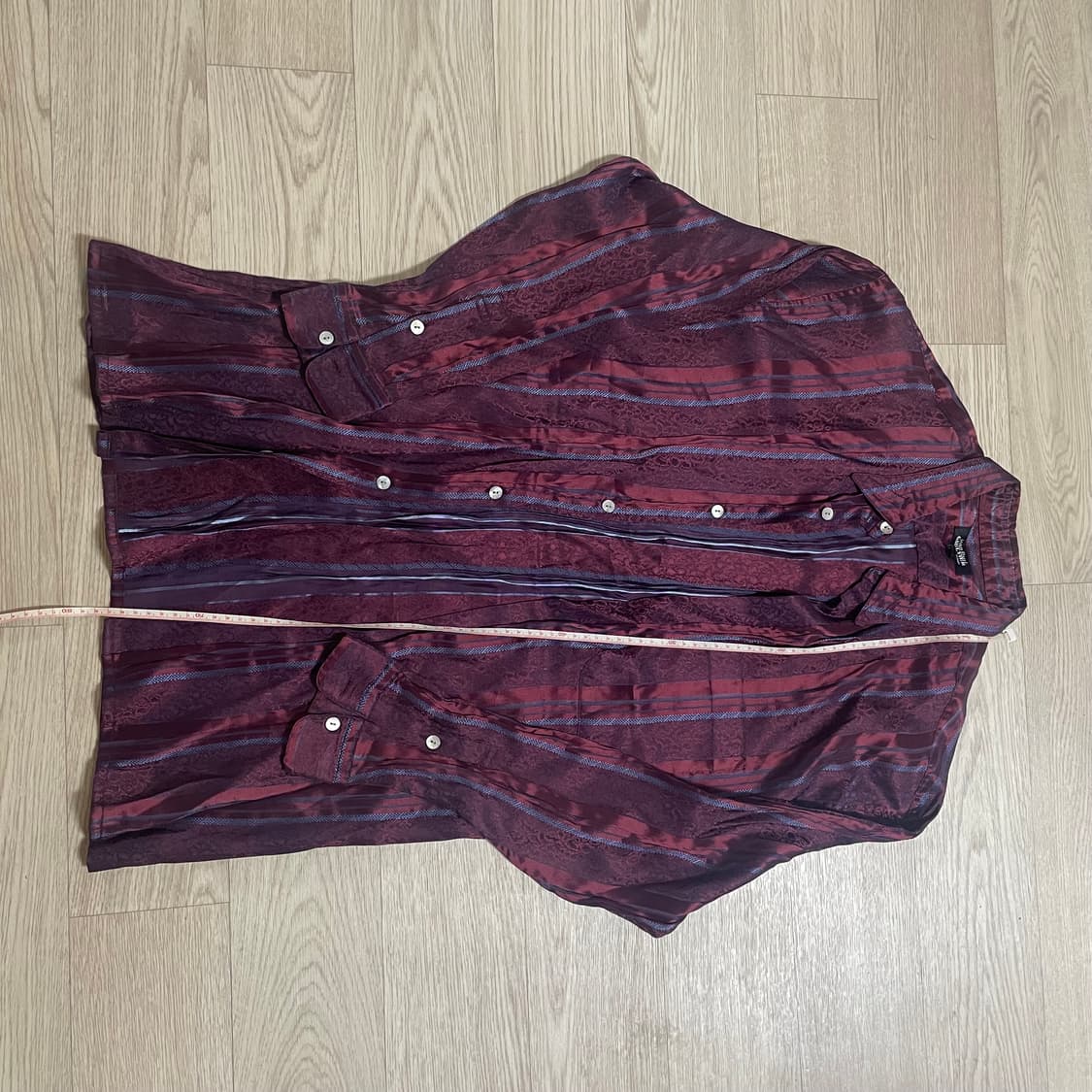 빈티지 와인톤 패턴 셔츠 상품이미지1