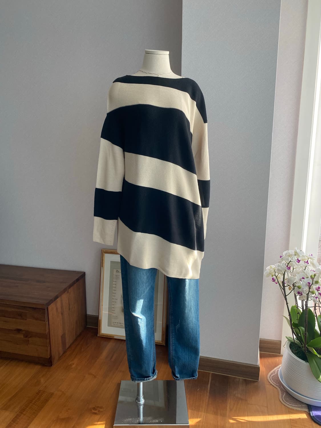 sumisumi 수미수미 언밸런스 스트라이프 니트(F,미착용) 상품이미지1