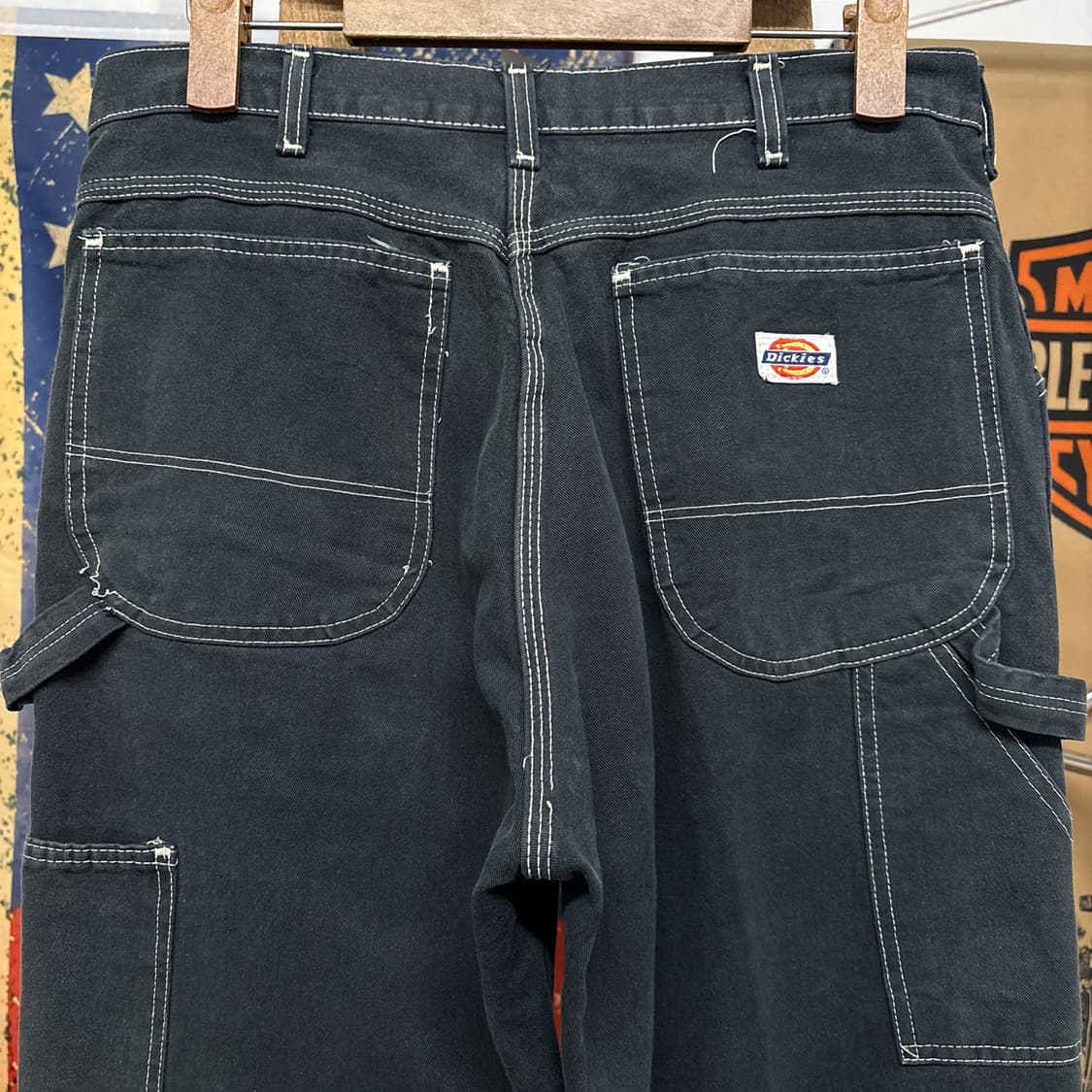 올드 디키즈 화이트 스티치 카펜터 코튼 워크팬츠 블랙 N1042   상품이미지6