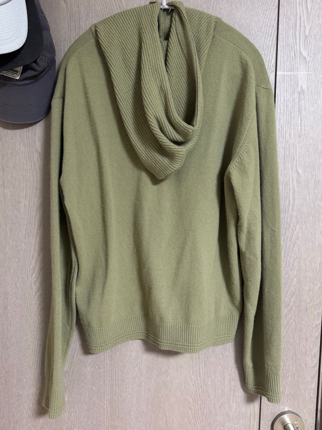 S]컬러컬러 니트 후디 올리브 상품이미지3