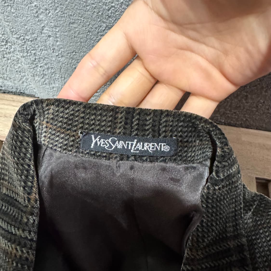 입생로랑 금장 체크 블레이저 자켓 (L)   상품이미지7