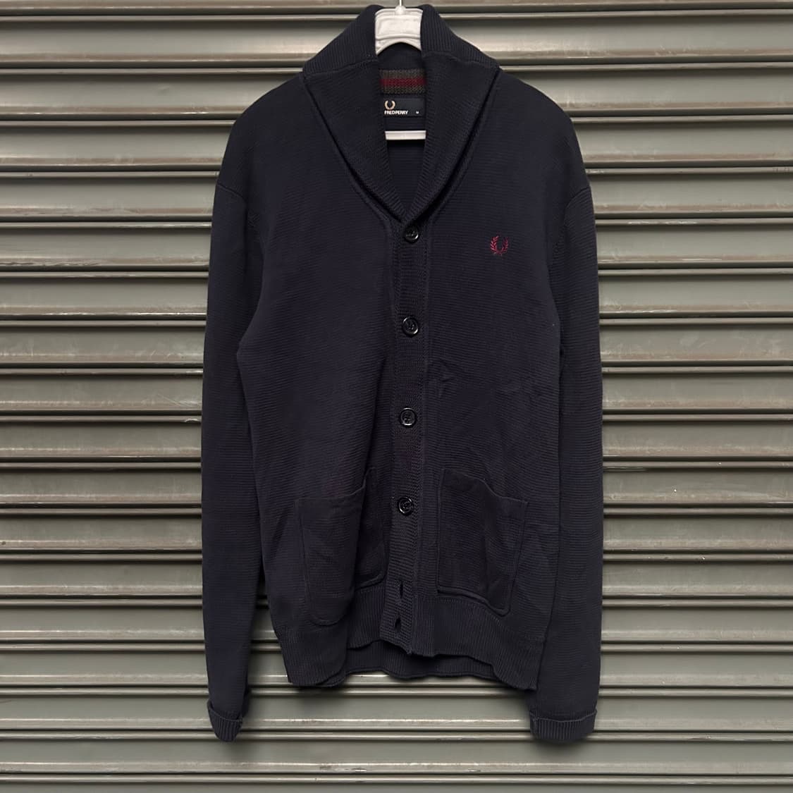 FredPerry 네이비 단가라 니트 상품이미지1