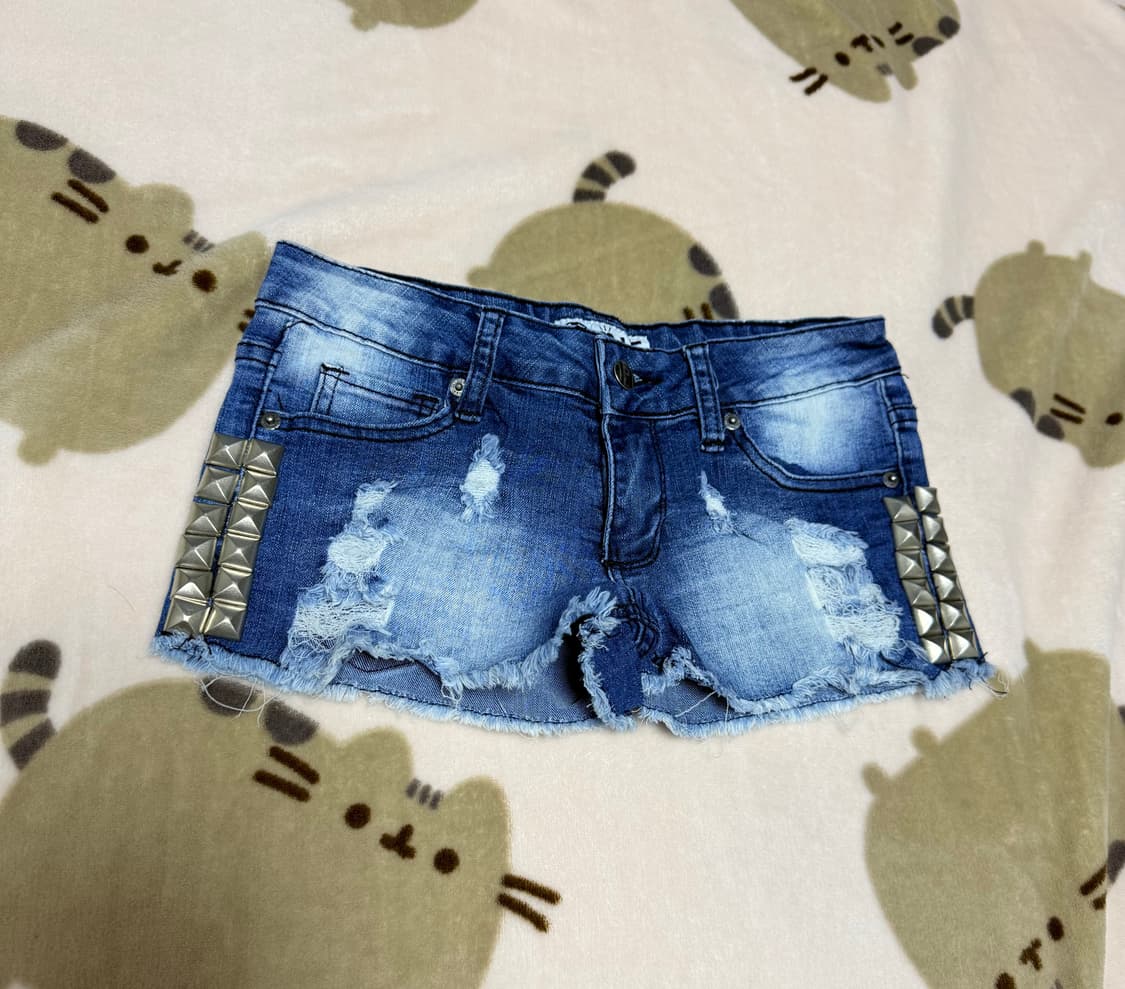 피라밋 데님 핫팬츠 상품이미지1