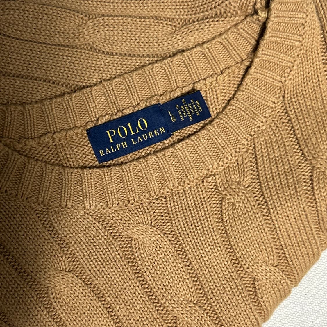 🫶🏻 폴로랄프로렌 여성용 브라운 케이블 반팔 니트🫶🏻 상품이미지4