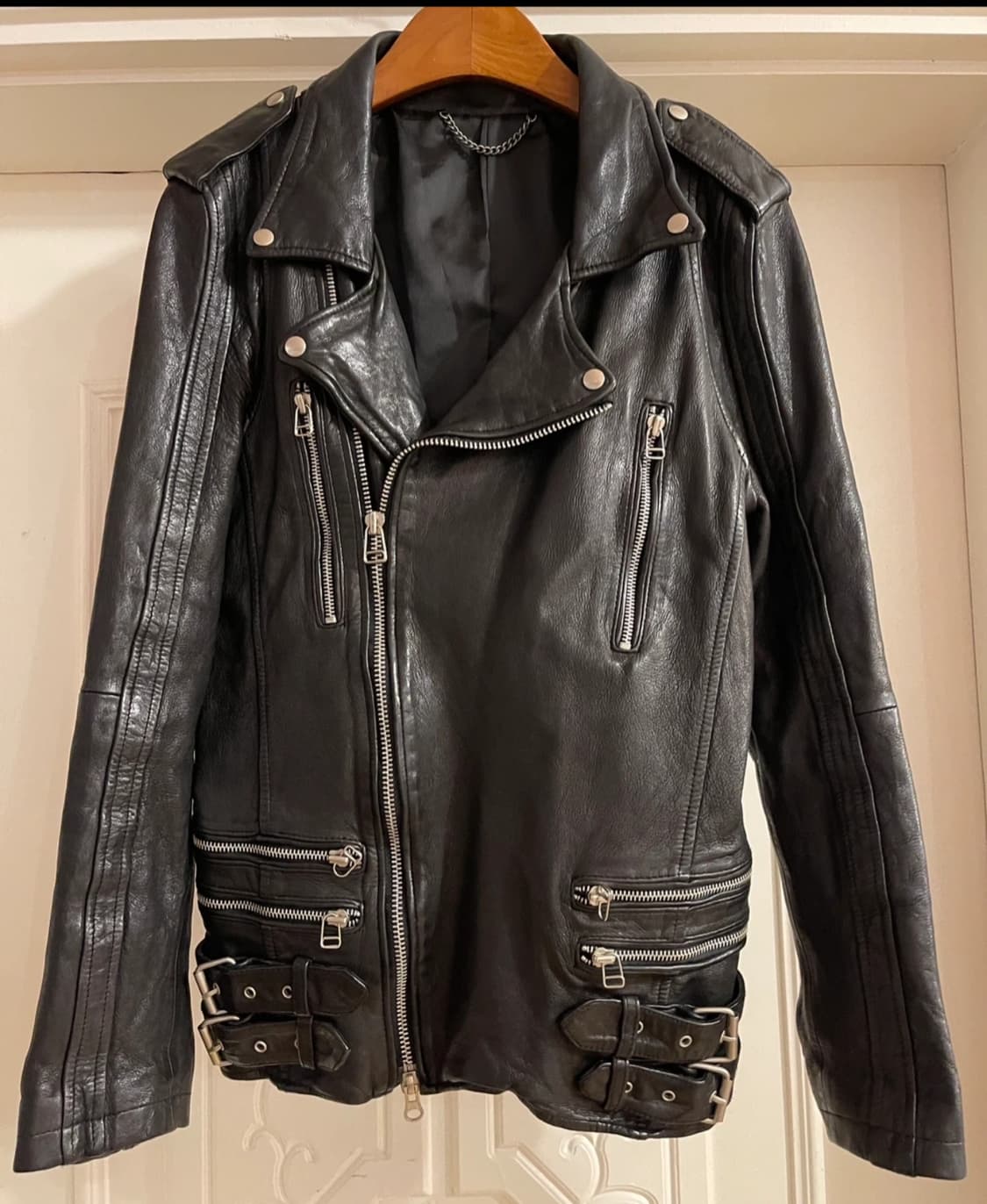 워싱 리얼램스킨 레더자켓 블랙/ S사이즈 상품이미지1