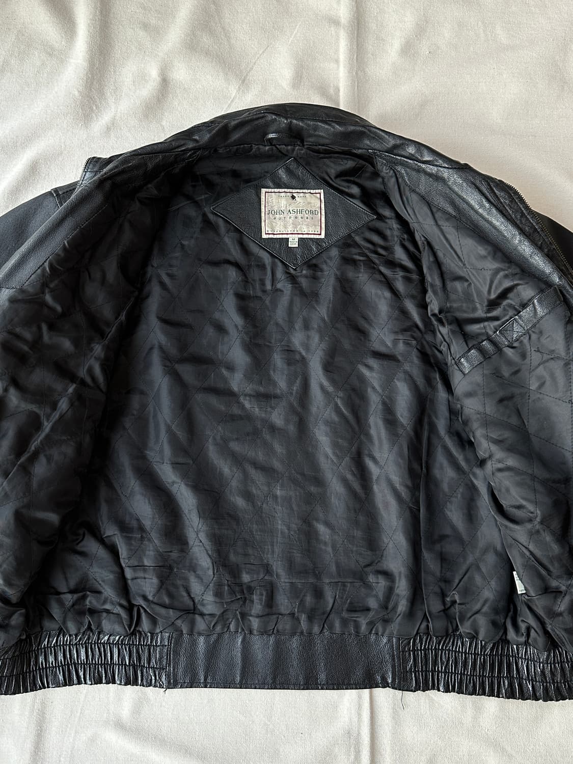 90s John Ashford 리얼 레더 자켓 블랙 M 상품이미지7