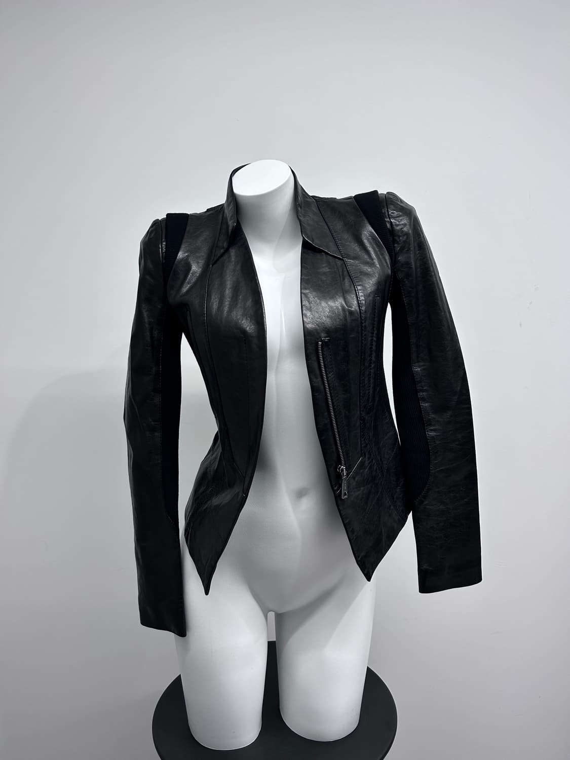 립 판넬 레더 자켓 상품이미지3