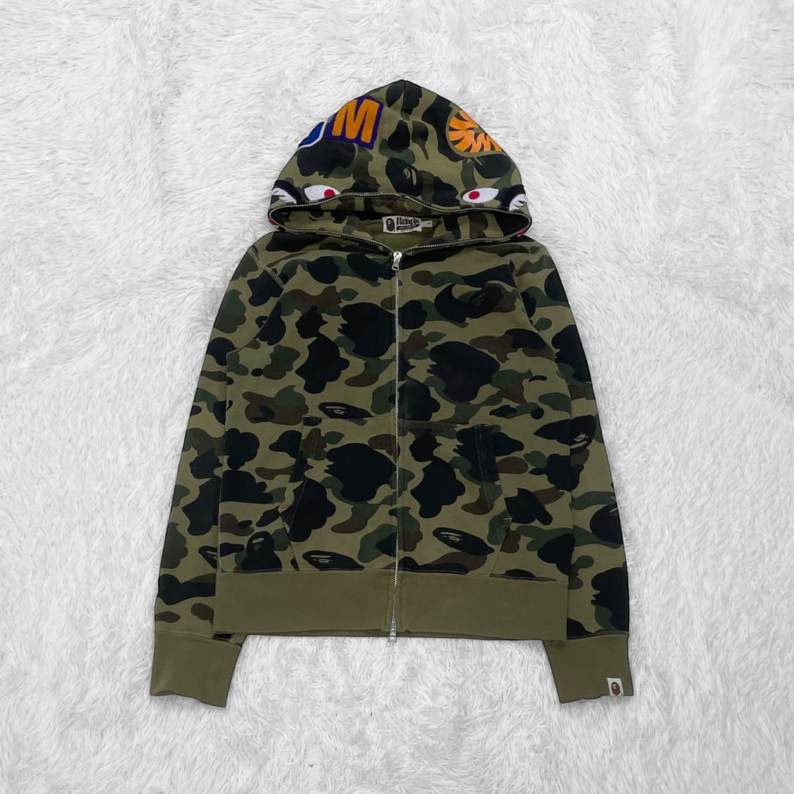 베이프 Bape 1st 녹계 카모 샤크 풀 후드집업 상품이미지3