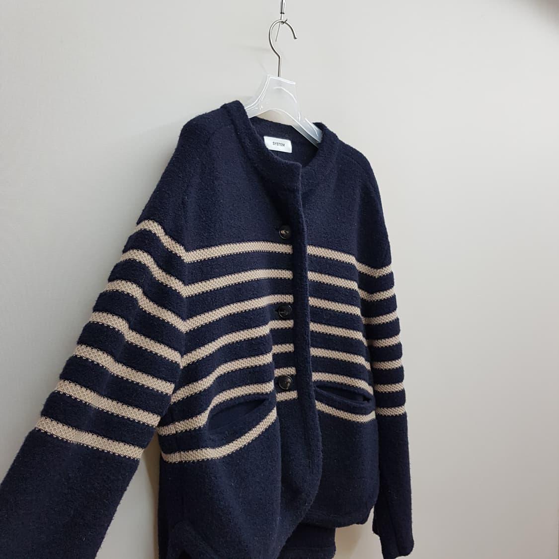 한섬 시스템 2022 스트라이프 울 니트 가디건 F사이즈 상품이미지4