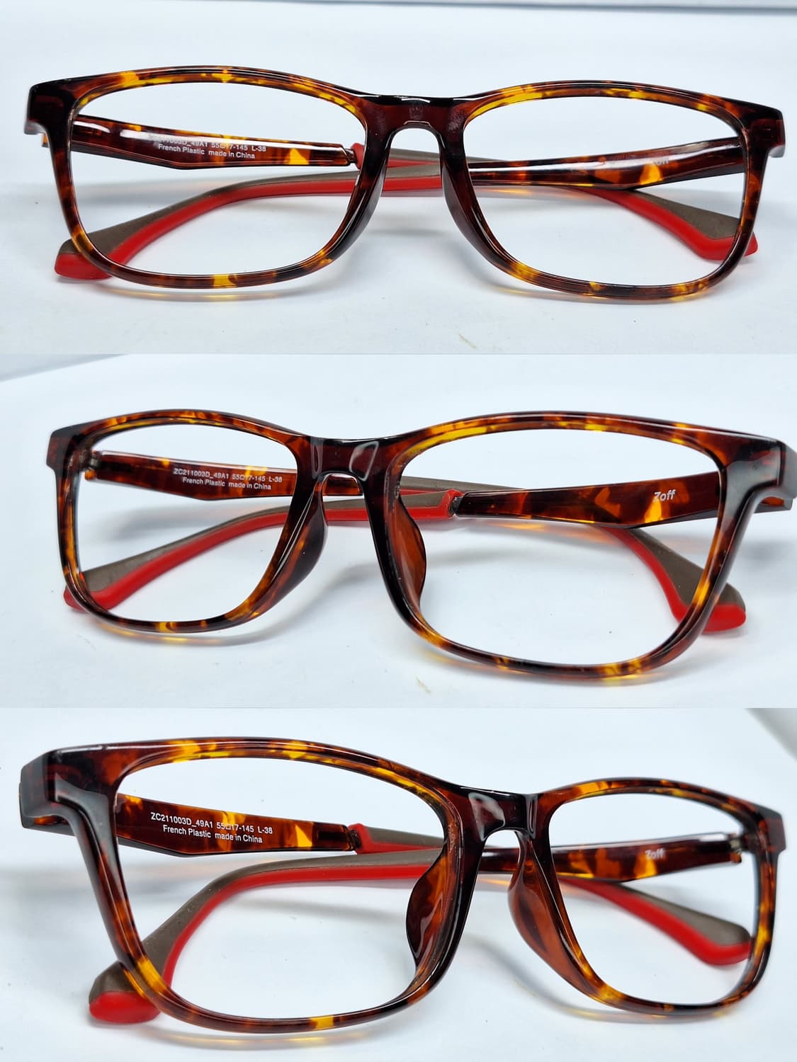 Zoff 조프 ZC211003D_49A1 레드 레오파드 안경테 55mm 상품이미지5