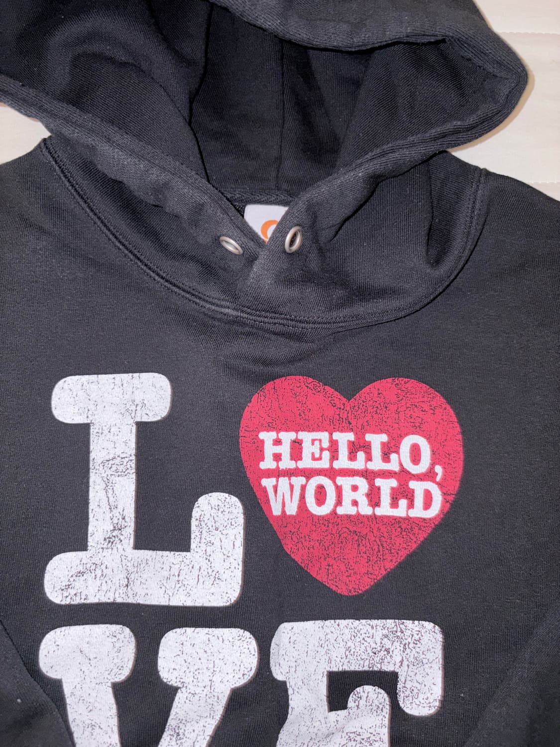 밈더워드로브 헬로 월드 love 후드티 상품이미지3