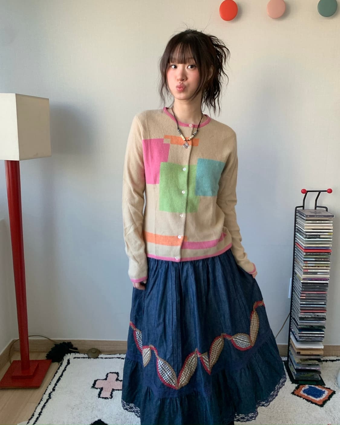 denim patchwork skirt 상품이미지7