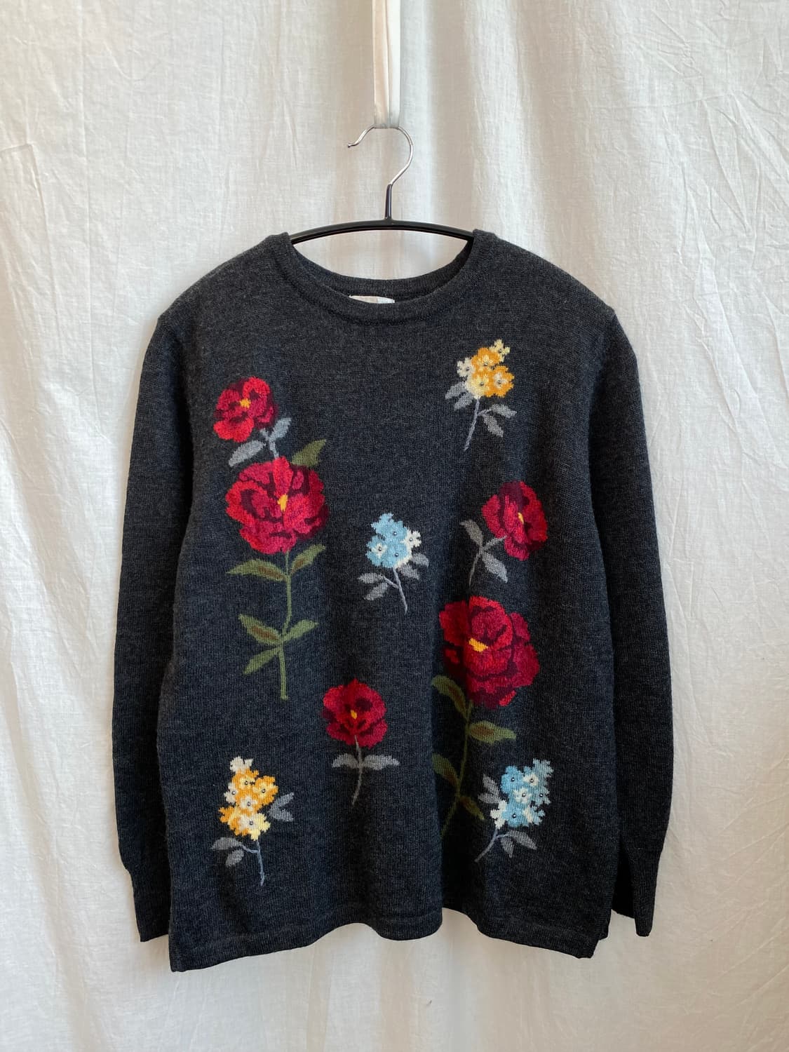 플라워패턴 차콜 울니트(M) 상품이미지1