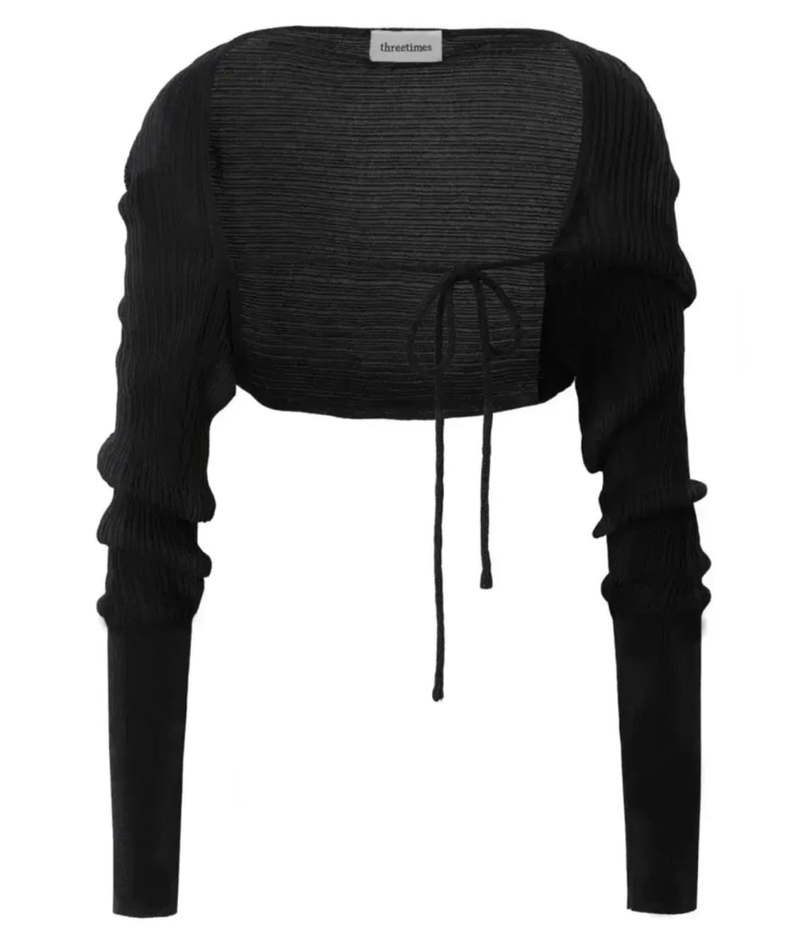 쓰리타임즈 릿볼레로 양도 쓰탐 블랙 Threetimes 가디건 상품이미지1