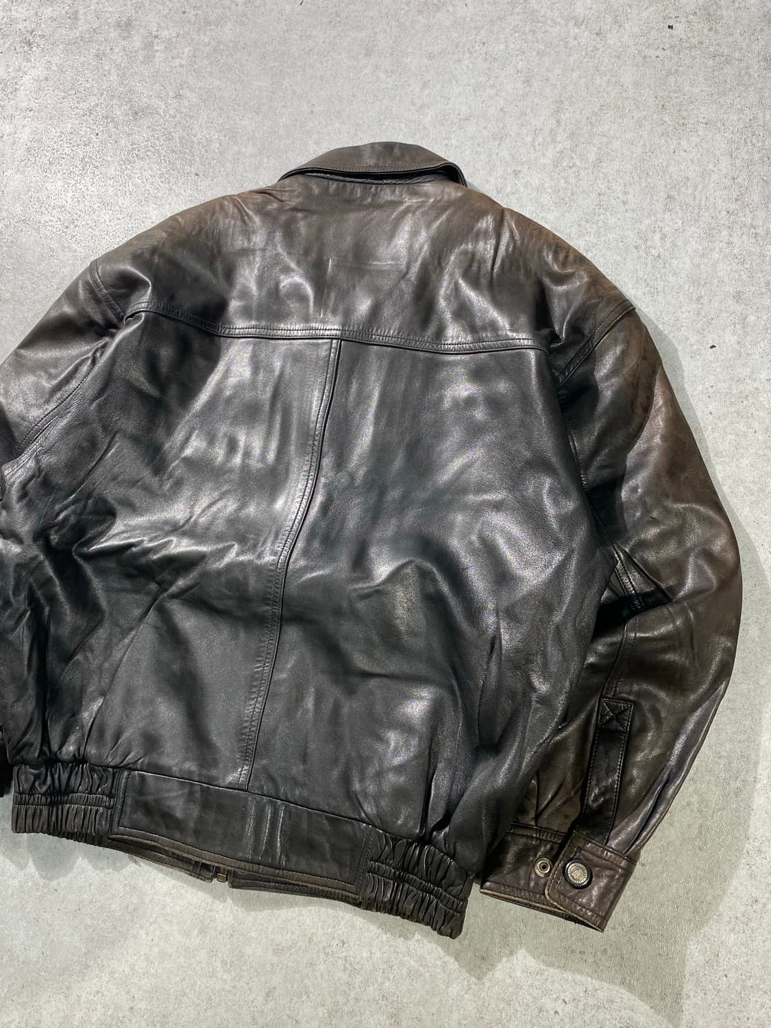 [95] 90s London Fog 런던포그 빈티지 페이딩 레더 자켓 상품이미지7