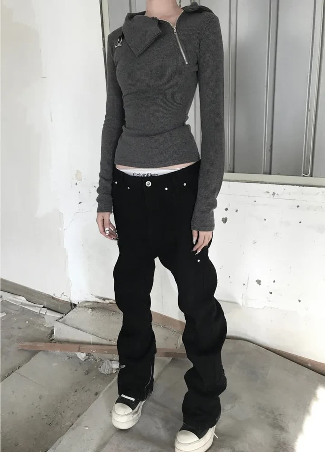 쿄이 지퍼 카고 팬츠 블랙  상품이미지3