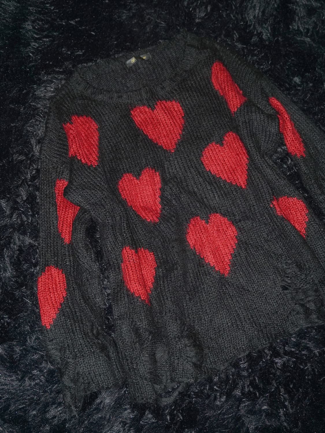 grunge punk heart knit 상품이미지2