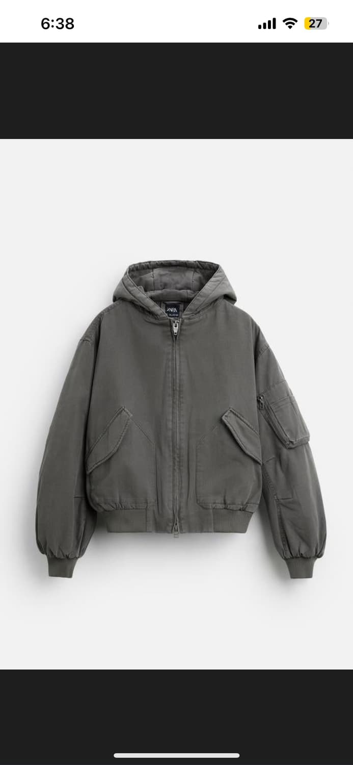 자라 24fw 오버사이즈 핏 워크자켓 다크 그레이 M 상품이미지1