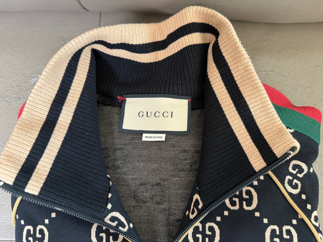 [XL] 구찌 GG 저지 코튼 자켓 블랙 카멜 상품이미지6