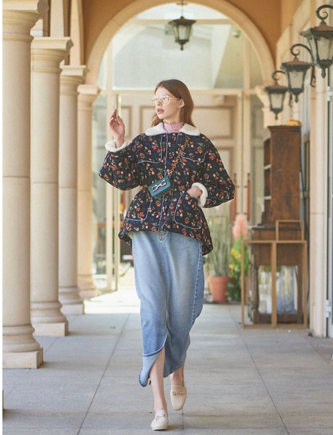 바이탈싸인 플라워 플리스 양털 자켓 상품이미지2