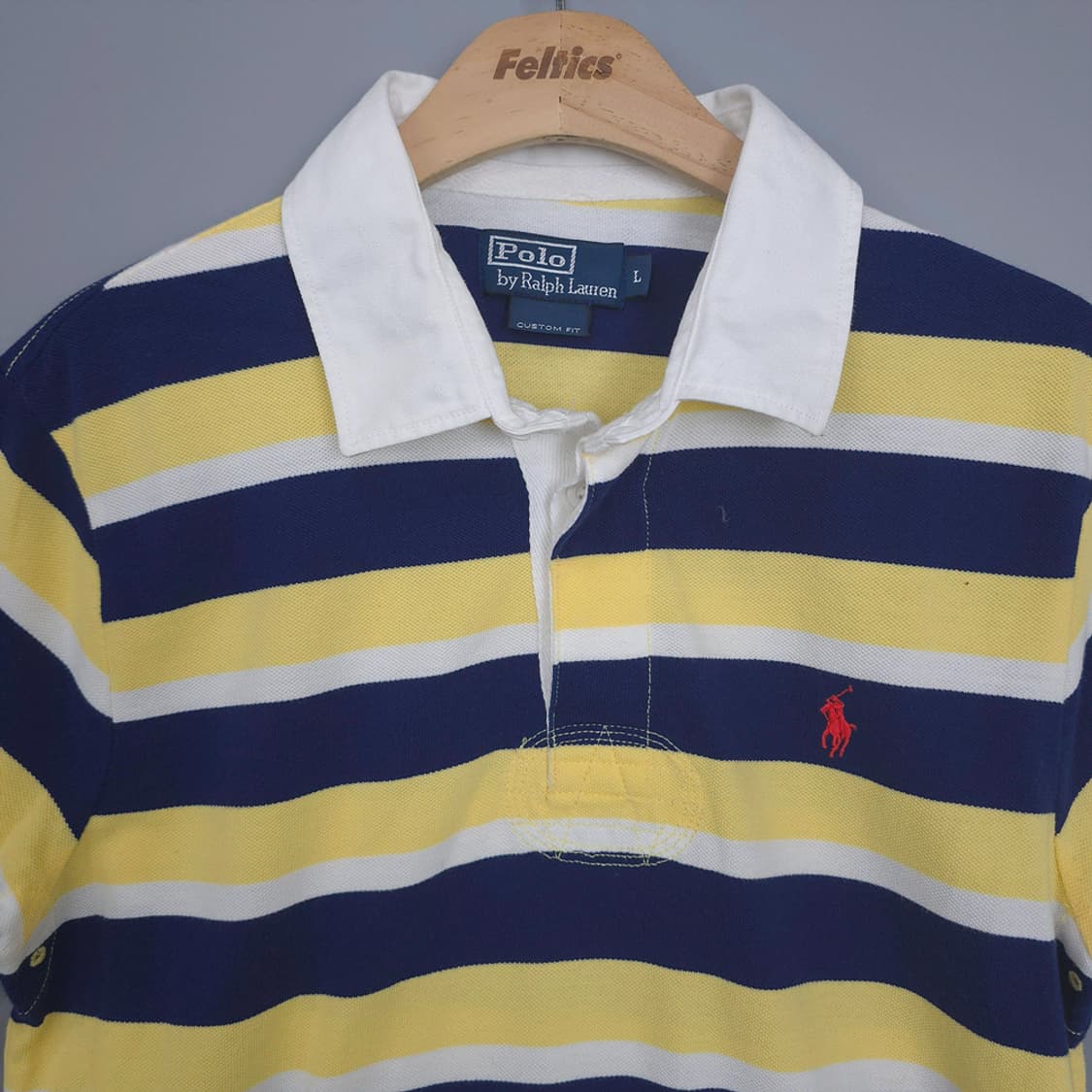 폴로 랄프로렌 Polo 커스텀핏 스트라이프 반팔 카라티 L 상품이미지2