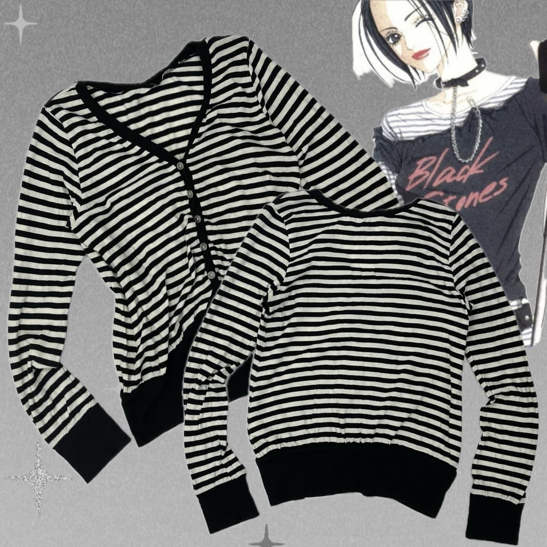 🖤나나깔 단가라 셔링 가디건🖤 루즈핏 펑크 핀터깔 긱 시크 상품이미지1