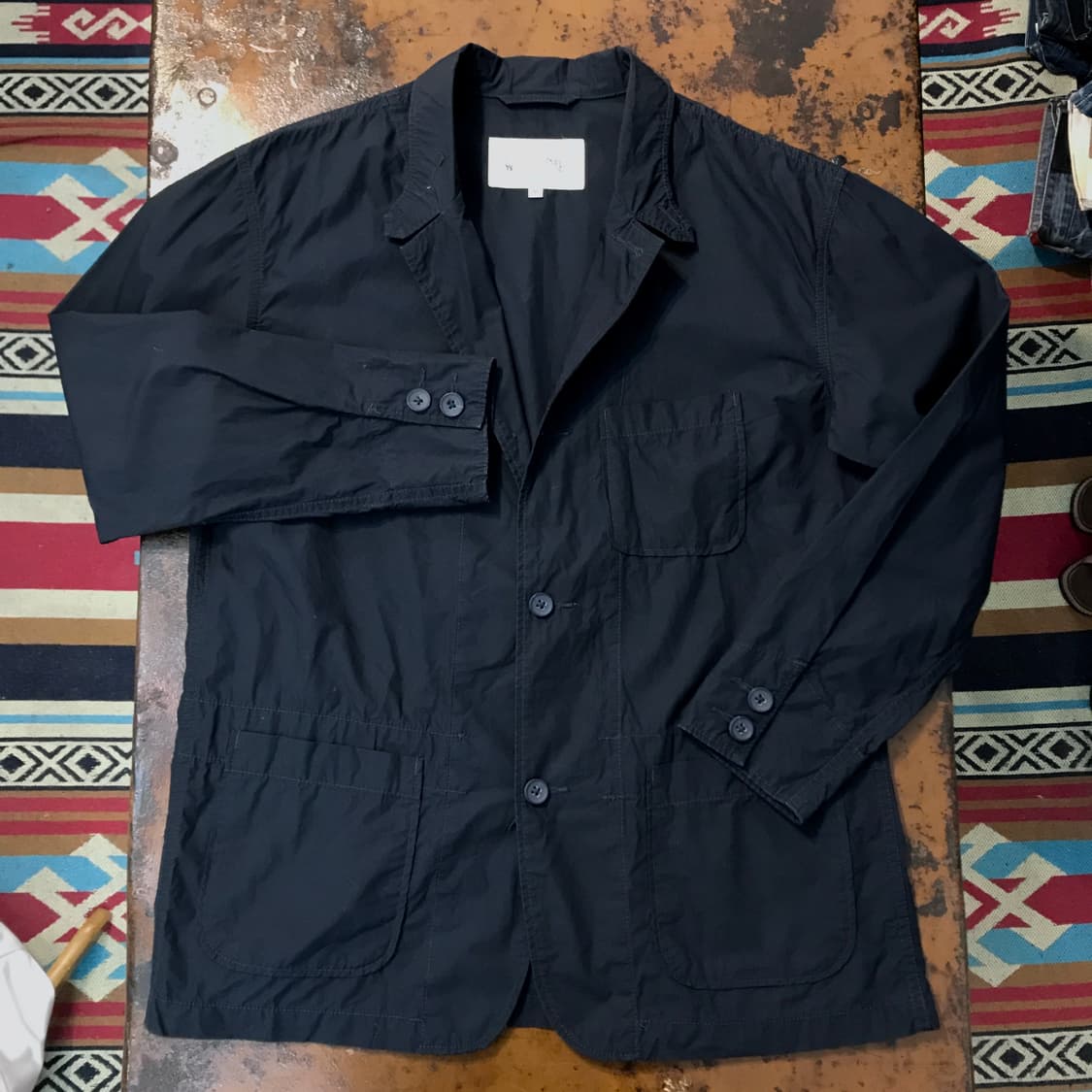 빅존 딥 네이비 쓰리버튼 코튼 블레이저 자켓 남성 102 여성 프리사이즈 상품이미지1