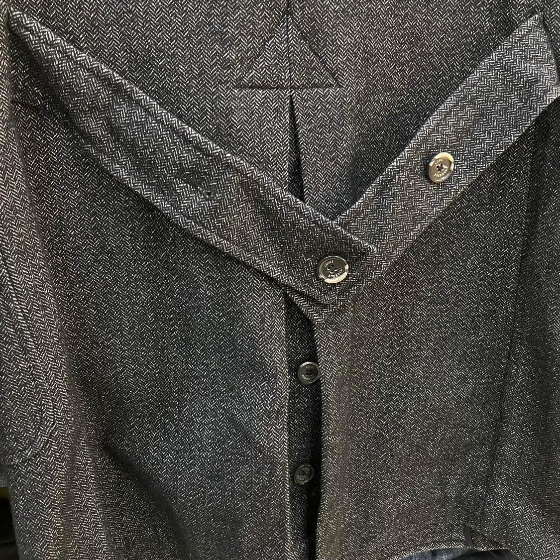 루이지 보렐리 그레이 헤링본 더블 브레스티드 코트 48 상품이미지5