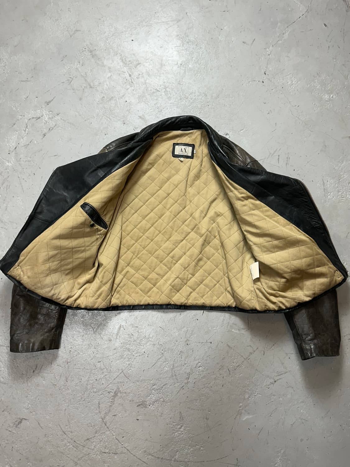 *RARE* 90's 아르마니 에이징 레더 더블 라이더 자켓 상품이미지7
