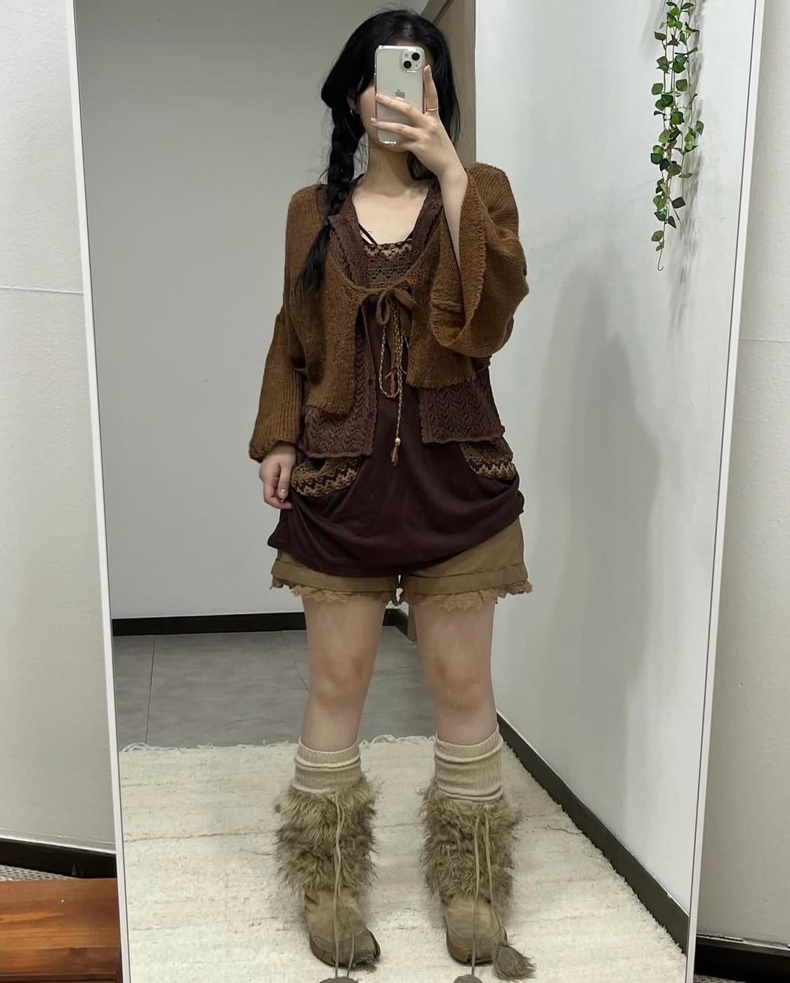 파예모리 빈티지 모리걸 브라운 코디 세트 상품이미지2