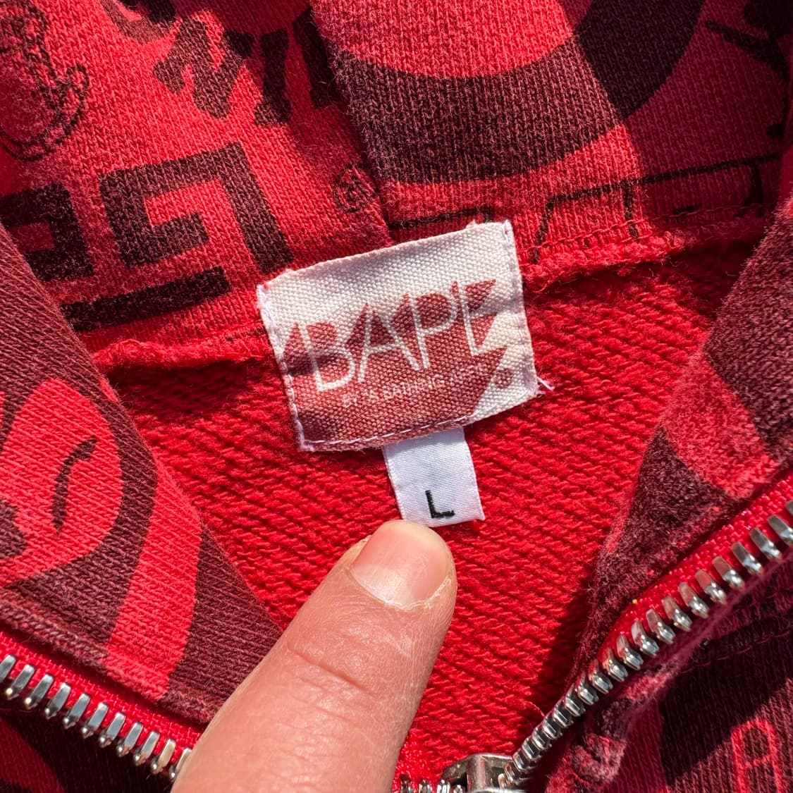 [L] Bape 풀프린팅 풀 집업 후드티 상품이미지8