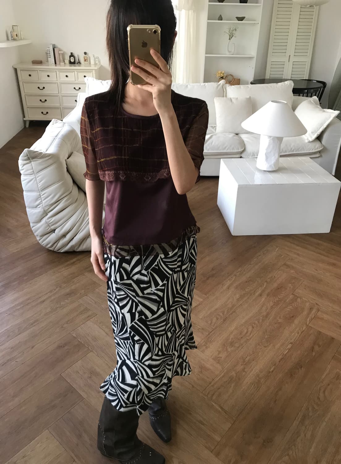 vintage pattern skirt 상품이미지6