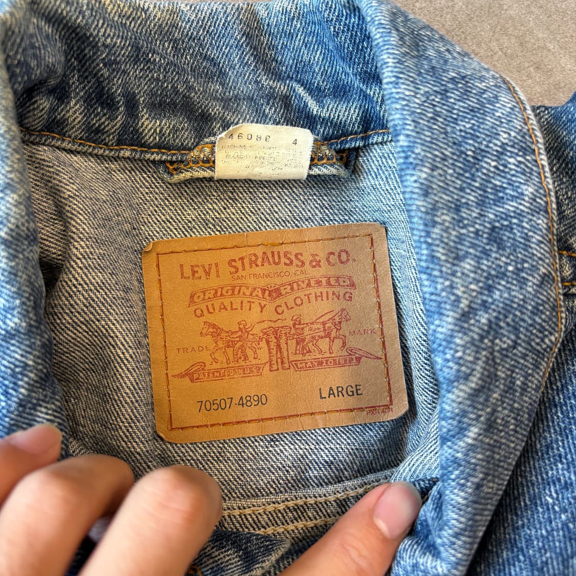 90s 90년대 멕시코 생산 리바이스 데님 자켓 상품이미지5