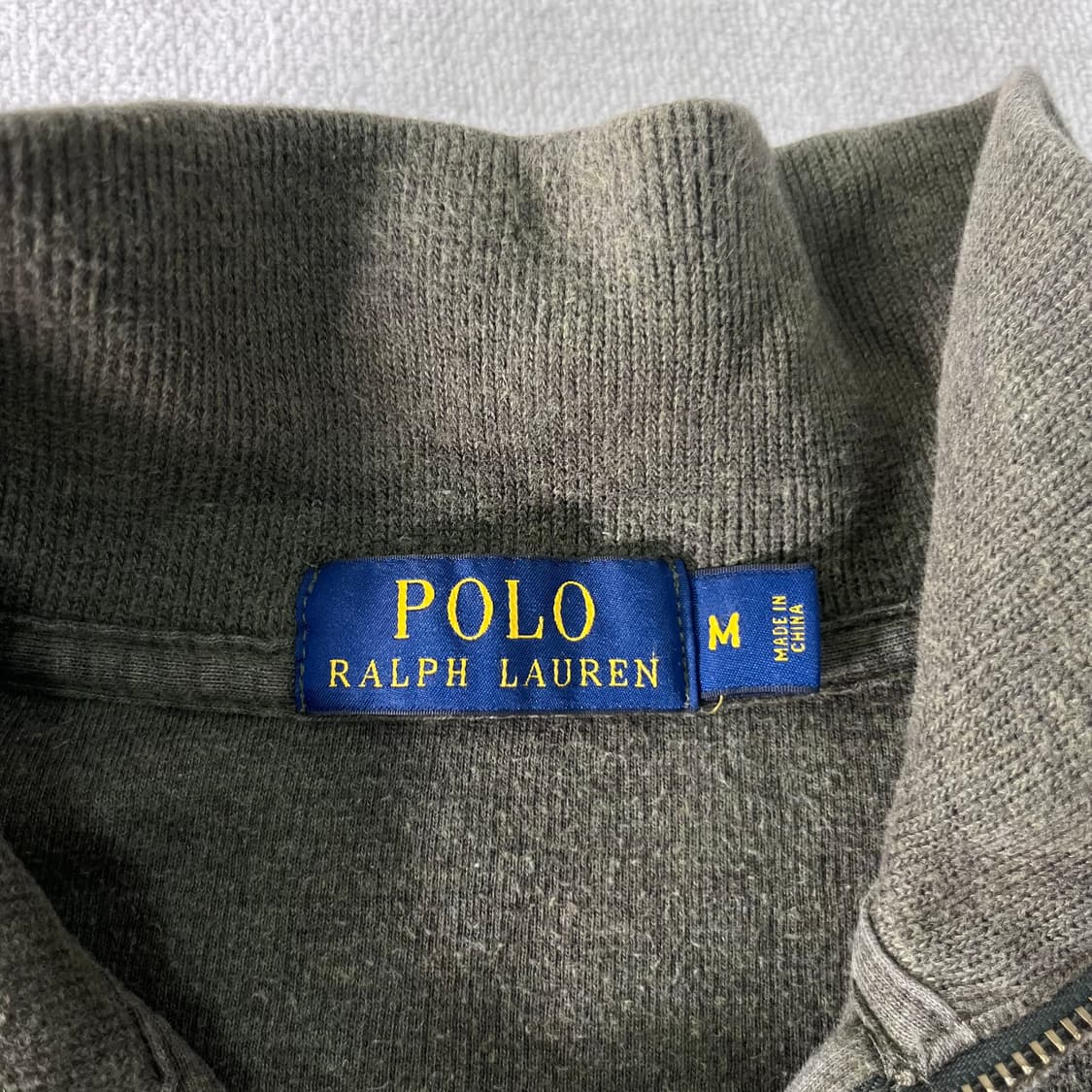 100 폴로랄프로렌 반집업 카키 코튼 니트 상품이미지3