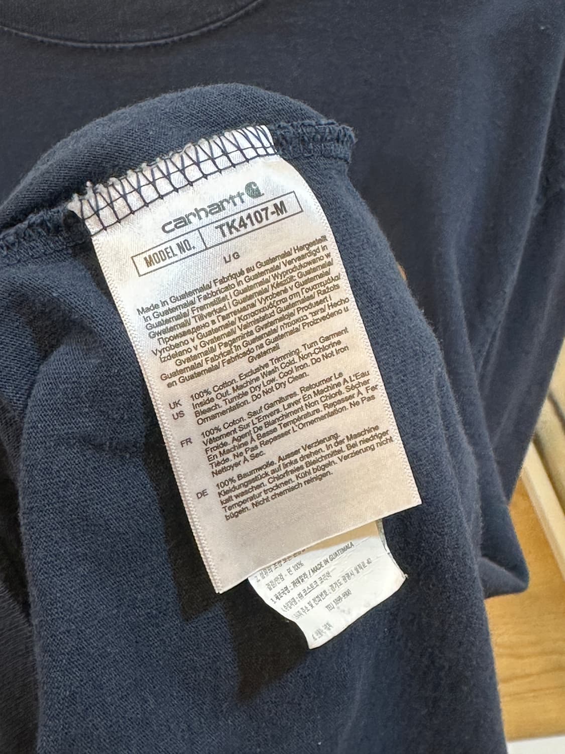 칼하트 롱 슬리브 긴팔 티셔츠 네이비 L 상품이미지3