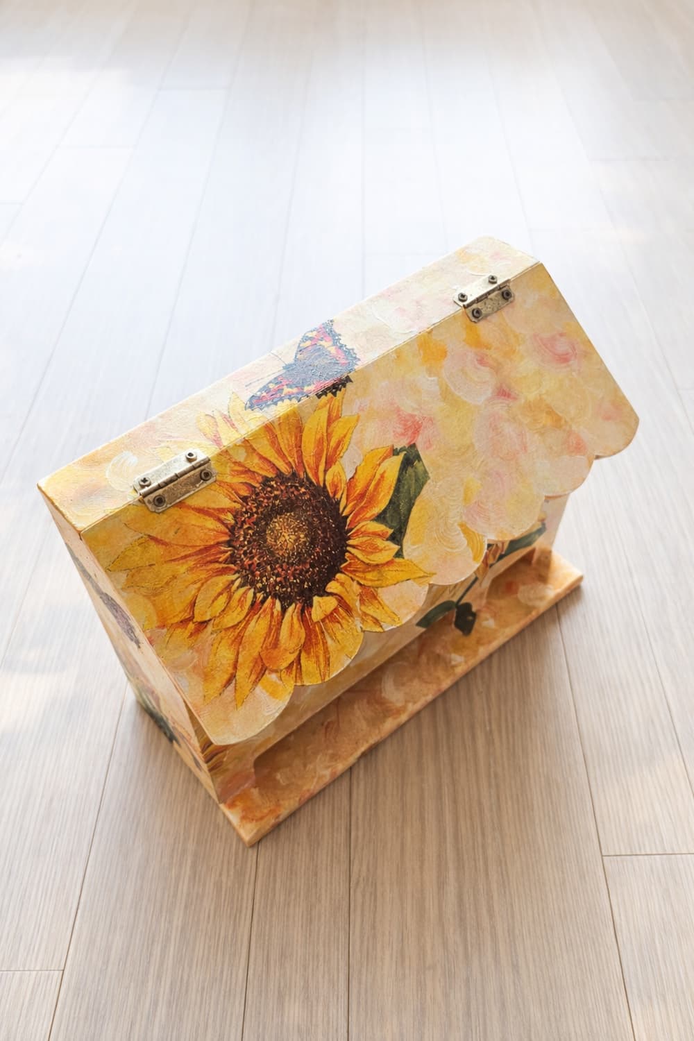 돈들어오는 해바라기 냅킨아트 티박스 풍수지리 인테리어 소품 개업식선물 상품이미지5